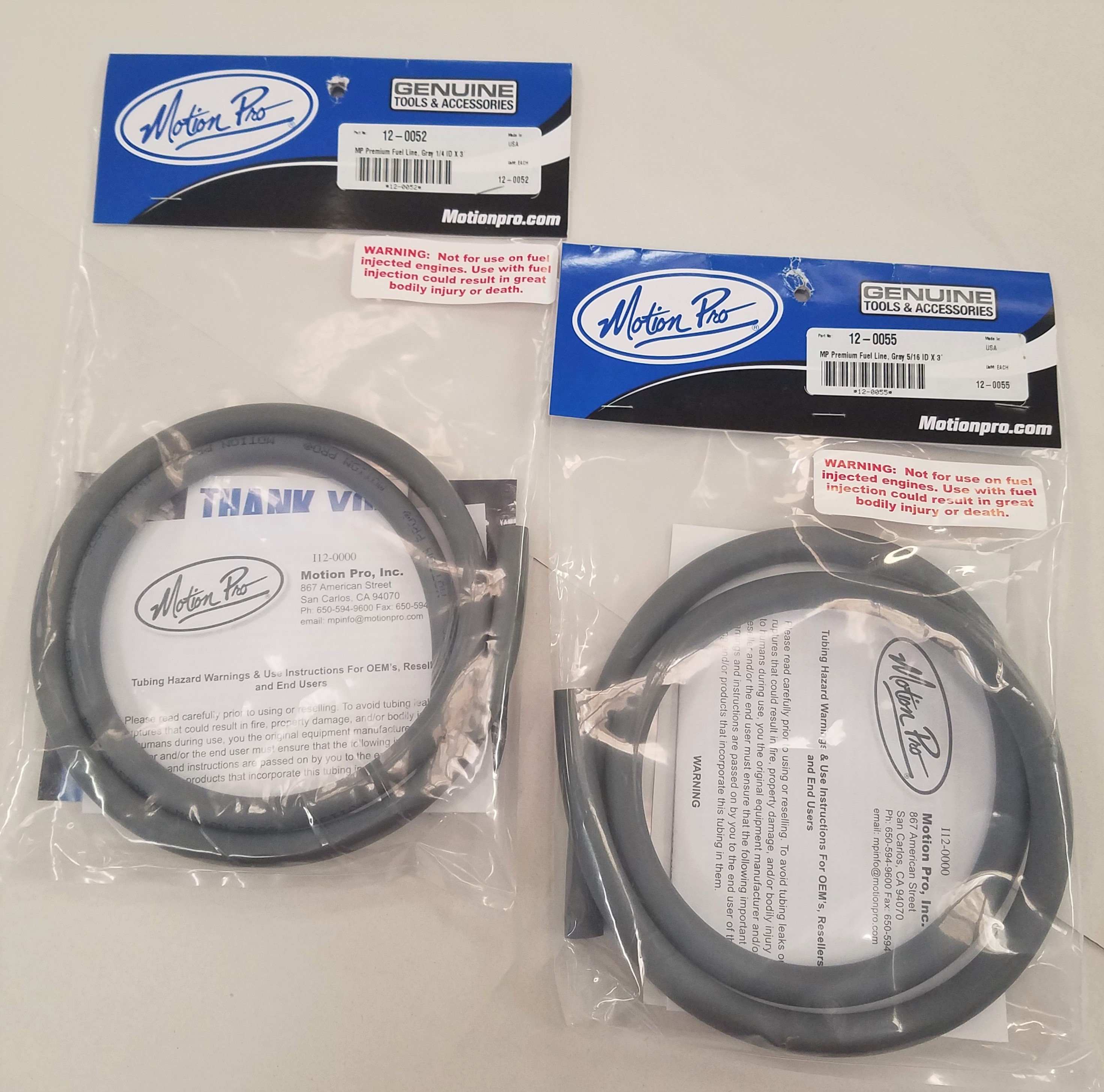 Motion Pro Premium Fuel Line Grey 1/4 ID x 3' / Motion Pro Premium Fuel Line Grey 5/16 ID x 3'